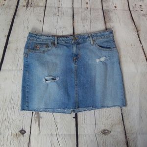 Paris Blues Distressed Denim Mini Skirt Size 13
